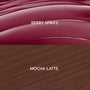 Juicy Berry ColourPop So Juicy Plumping Lip Liner & Balm Set swatches showing Berry Spritz glossy berry-pink balm above and Mocha Latte creamy brown lip liner below, labeled to showcase high-shine gloss and smooth liner textures.