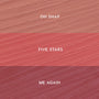 ColourPop Lippie Pencil Pinky Promise kit swatches display three shades in horizontal stripes: Oh Snap (soft nude pink) on top, Five Stars (warm rosy pink) in the middle, and Me Again (mauve berry) on bottom, shown on a textured smear.