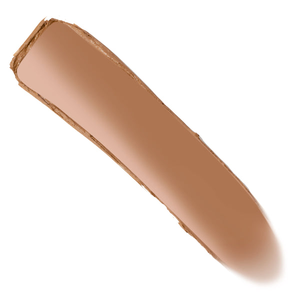 Creamy La Jolla Cove ColourPop Bronzer Stix swatch sweeping diagonally on a white background, revealing a smooth warm tan-bronze shade with a subtle satin sheen for a sun-kissed contour.