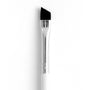 ColourPop Angled Eye Brush showcasing firm black angled bristles for precise eyeliner and brow definition, with a shiny chrome ferrule and white handle, close-up on a white background.