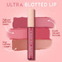 ColourPop Ultra Blotted Lip Pink Plz stands upright in a clear tube with a cream cap and star details, framed by rosy and nude swatches; showcases a diffused blotted finish with smooth, creamy texture and long‑lasting, comfortable wear.