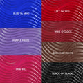 Slays of the Week ColourPop Mascara Set swatches display wavy, textured color stripes in a grid: Blue Ya Mind cobalt, Left on Red true red, Purple Prose lavender, Wine O’Clock burgundy, Pink Inc. fuchsia, Brownie Points chocolate, Black on Black.