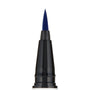 ColourPop BFF Liquid Liner, shade Crzy, showing a precise felt-tip applicator saturated with bold electric-blue pigment, macro close-up on a white background for crisp lines and winged eyeliner control.