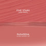Dream Duo ColourPop Ultra Lip Duo swatches show Five Stars Lippie Pencil's matte rose-pink texture above Pasadena Ultra Glossy Lip's smooth shine, displayed as split swatches for shade reference on a clean background.