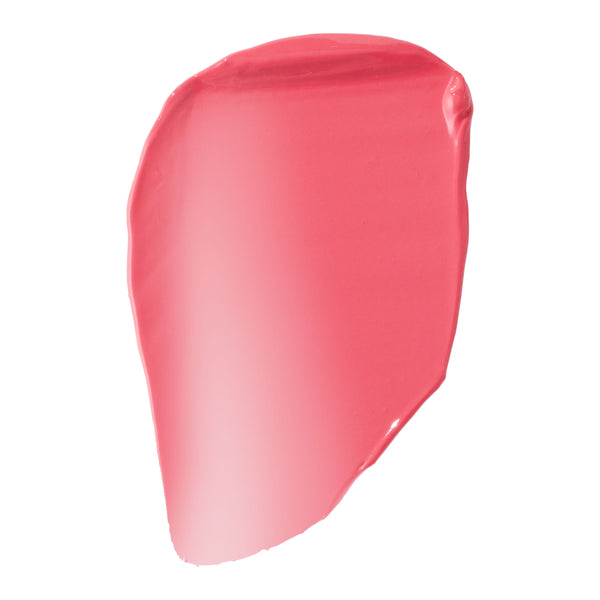 Angel Face ColourPop Liquid Blush swatch fanning in a smooth, glossy smear of bright rosy pink, showing a sheer-to-opaque gradient on a clean white background.