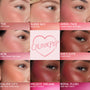 THX soft nude shade of ColourPop Liquid Blush buffed on the cheek, shown in a nine-panel grid comparing shades Super Shy, Angel Face, IKTR, She’s Cute, Culver City, Wildest Dreams, and Royal Flush on varied complexions.