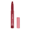 ColourPop Lippie Stix in My Bad stands uncapped, angled berry-red bullet exposed, maroon tube showing lippie stix branding with a translucent rose cap beside it, set against a clean white background.