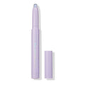 Colourpop Cotton Candy Shadow Stix shown uncapped on a white background, featuring a pastel lavender tube with holographic “Colourpop Shadow Stix” logo and a shimmering iridescent cream eyeshadow tip.