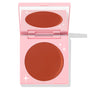 Sunset Strip ColourPop Cream Blush compact sits open to reveal a large round pan of warm terracotta matte pigment, set in a pink mirrored case with white star accents, photographed on a white background.