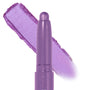 Hey Bestie Shadow Stix depositing a bold, shimmery lavender swatch, twist-up eyeshadow crayon tip in focus against a clean white backdrop; vibrant purple cream from the ColourPop Shadow Stix collection.